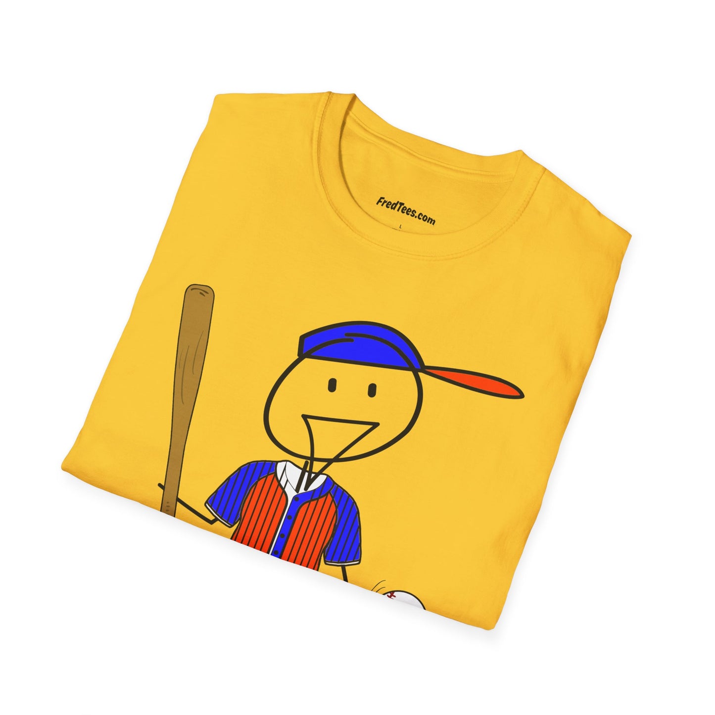 FRED is ready to PLAY BALL! His forever motto - HAVE FUN, PLAY HARD, DON’T QUIT! Orange & Royal Pinstripe