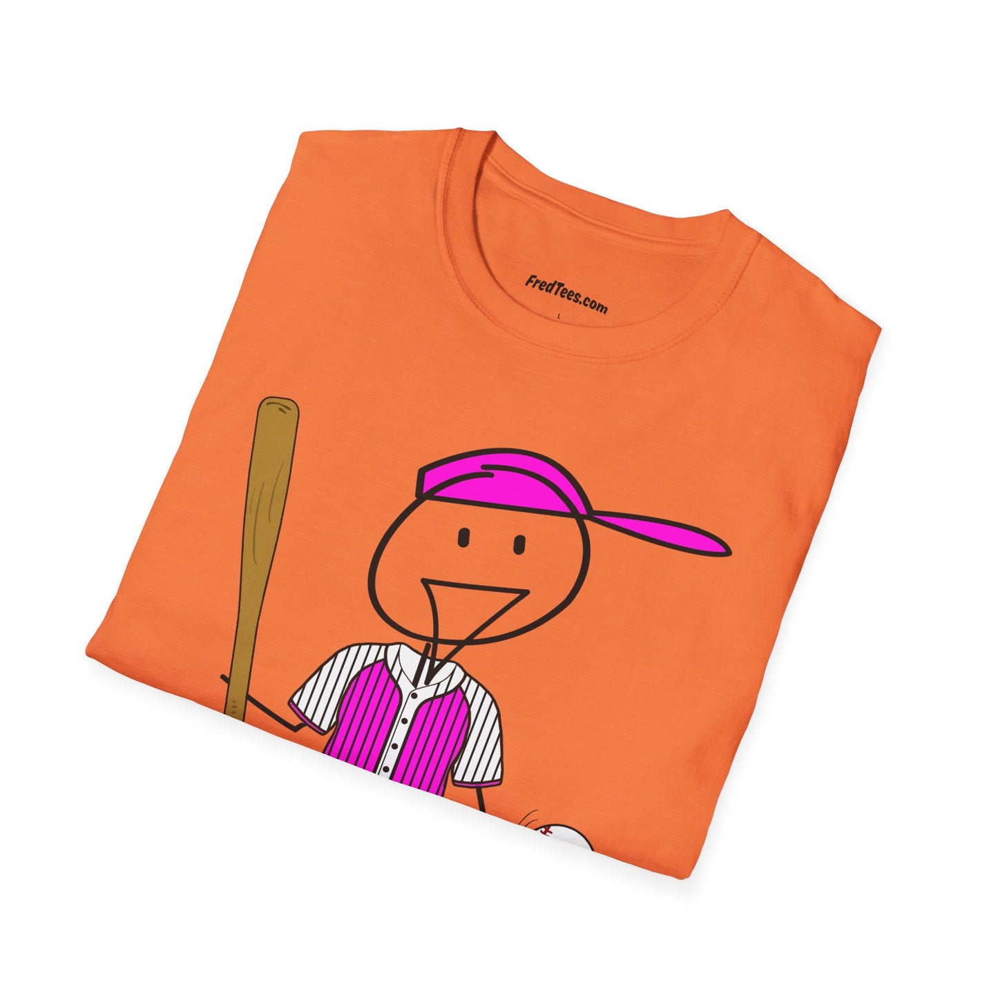 FRED is ready to PLAY BALL! His forever motto - HAVE FUN, PLAY HARD, DON’T QUIT! Hot Pink Pinstripe