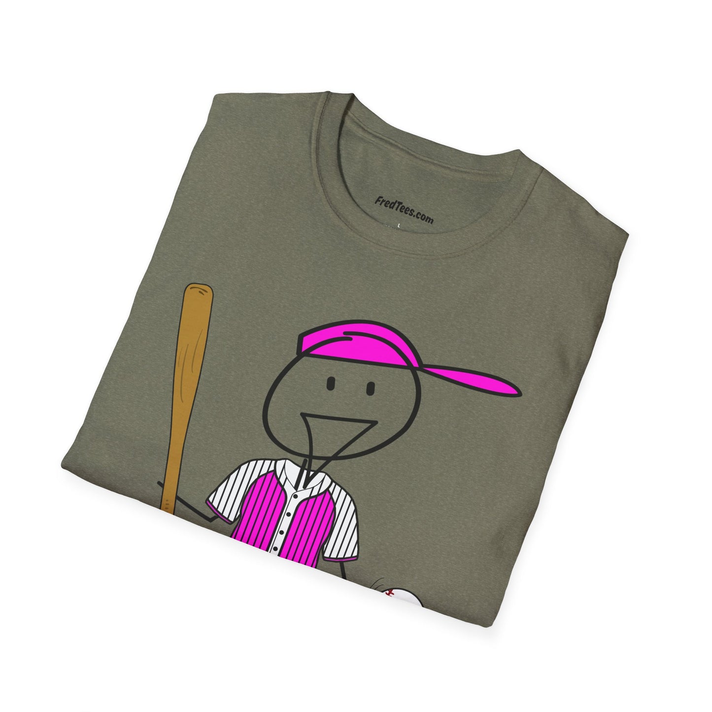 FRED is ready to PLAY BALL! His forever motto - HAVE FUN, PLAY HARD, DON’T QUIT! Hot Pink Pinstripe