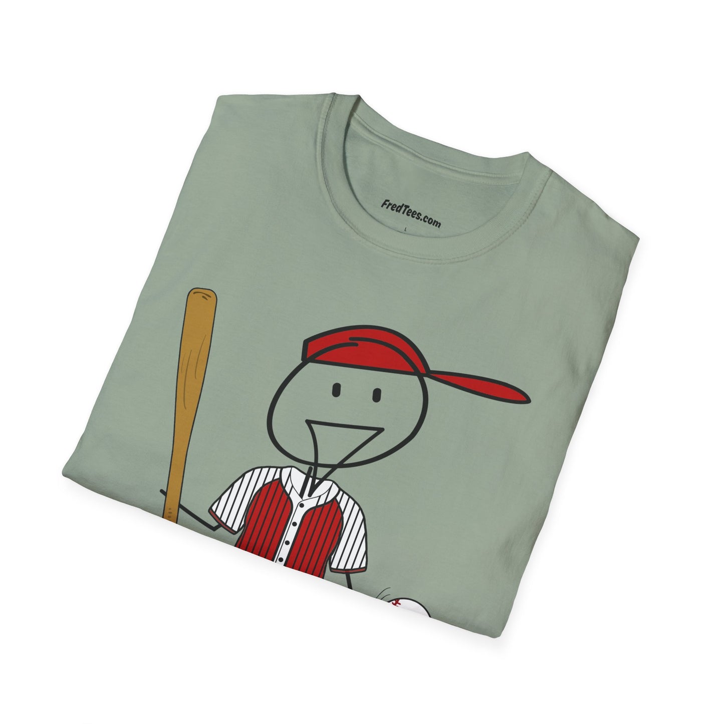 FRED is ready to PLAY BALL! His forever motto - HAVE FUN, PLAY HARD, DON’T QUIT! Red Pinstripe