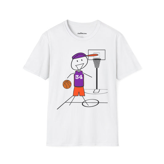FRED is ready for the court! His forever motto - HAVE FUN, PLAY HARD, DON’T QUIT! Purple & Orange
