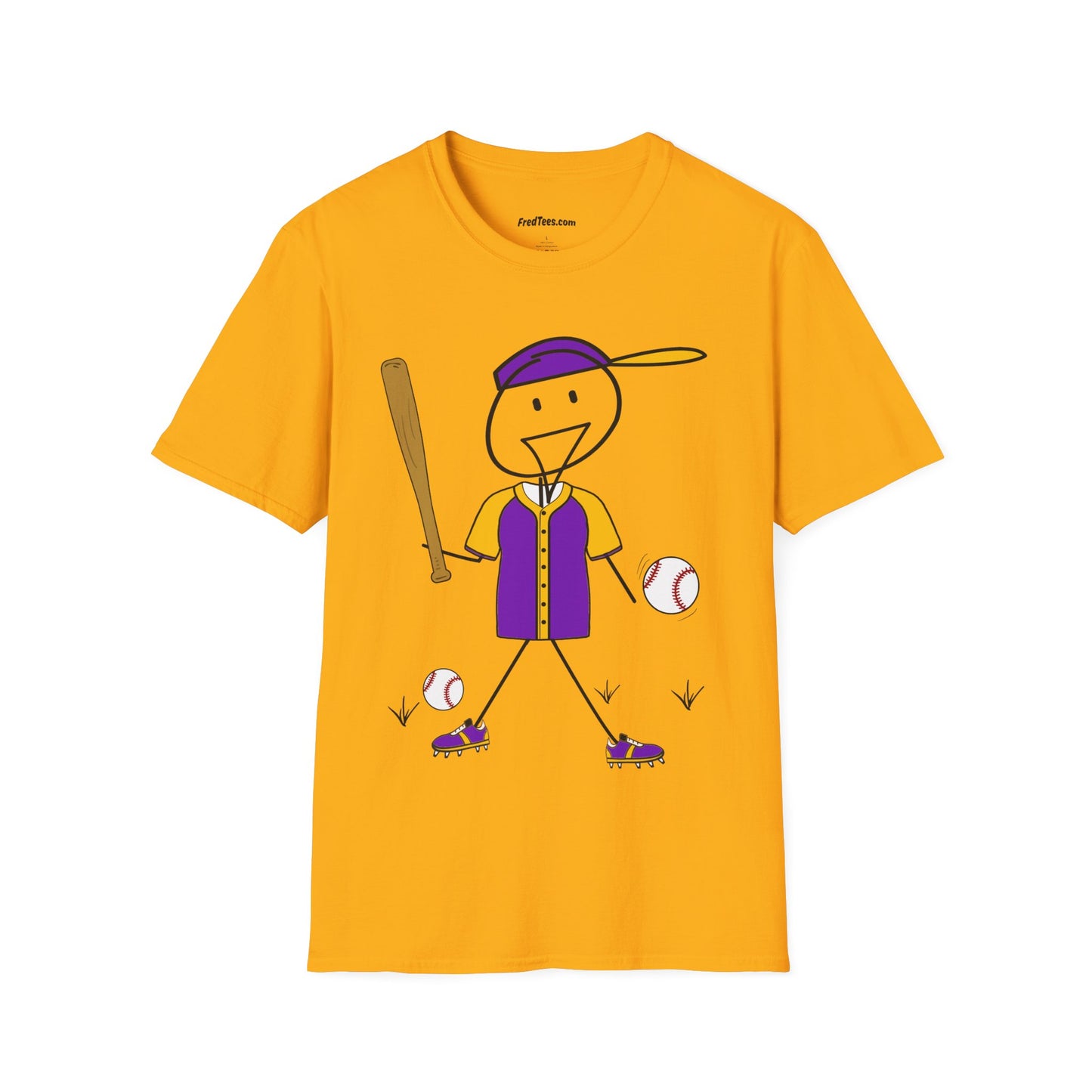FRED is ready to PLAY BALL! His forever motto - HAVE FUN, PLAY HARD, DON’T QUIT! Purple & Yellow
