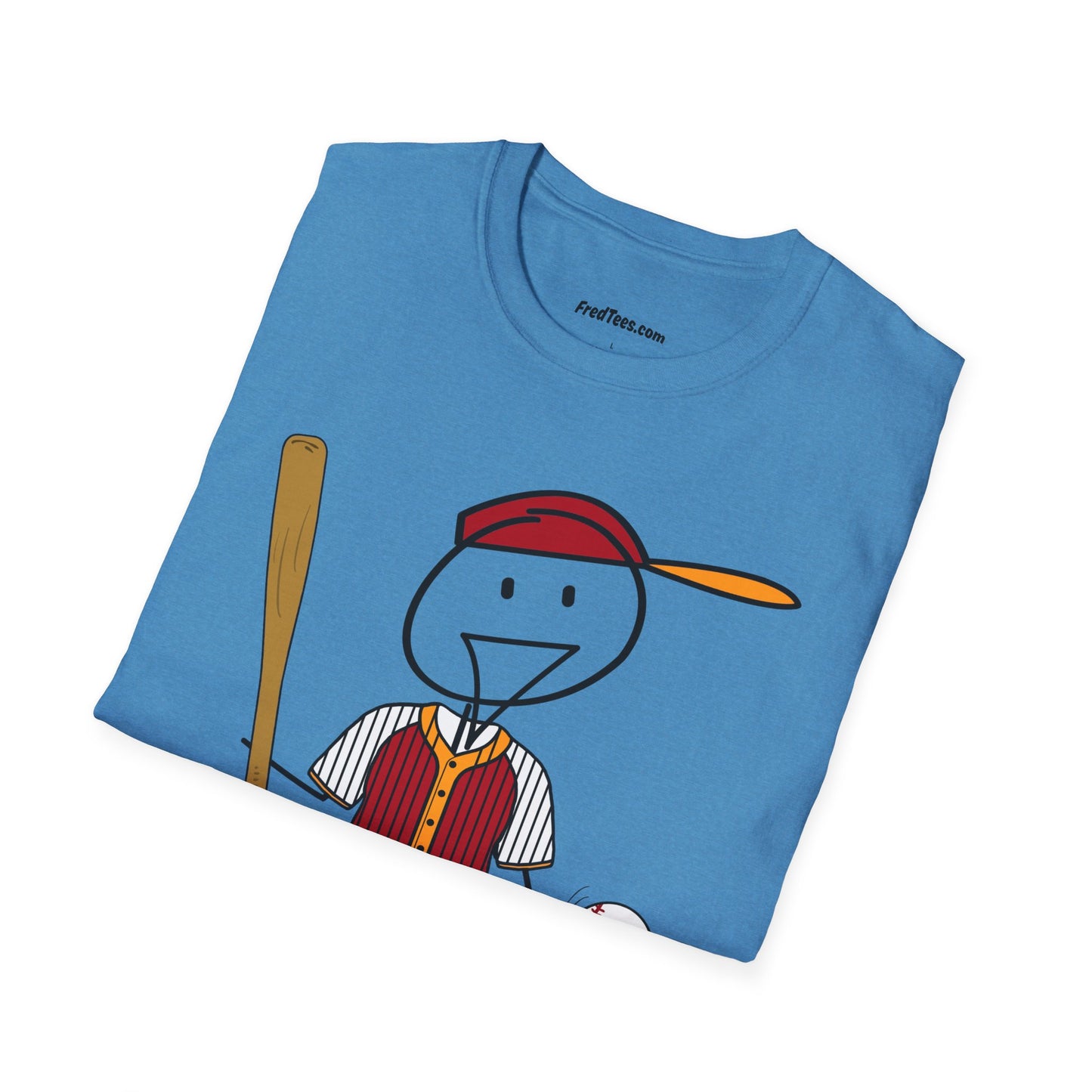 FRED is ready to PLAY BALL! His forever motto - HAVE FUN, PLAY HARD, DON’T QUIT! Red and gold pinstripe