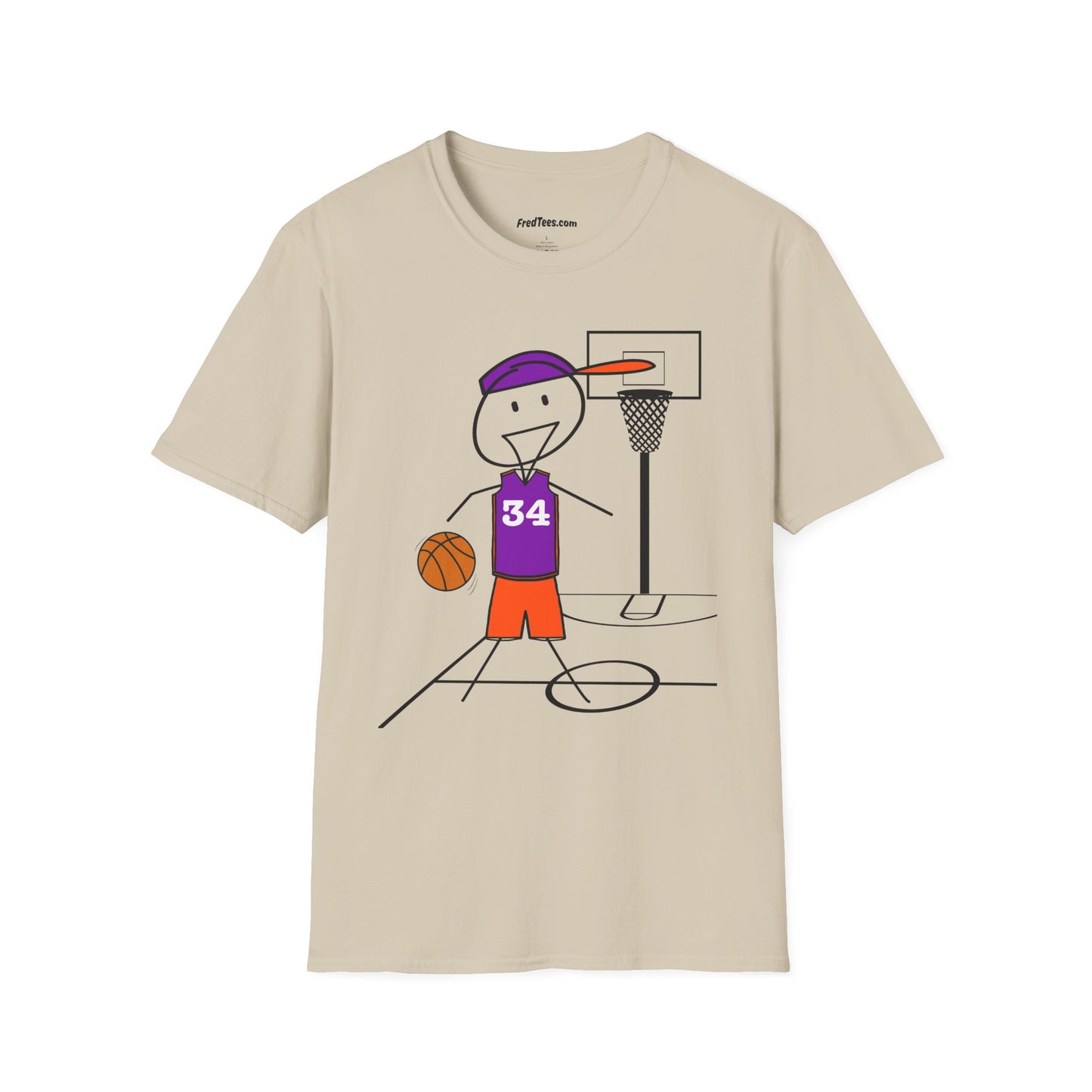 FRED is ready for the court! His forever motto - HAVE FUN, PLAY HARD, DON’T QUIT! Purple & Orange