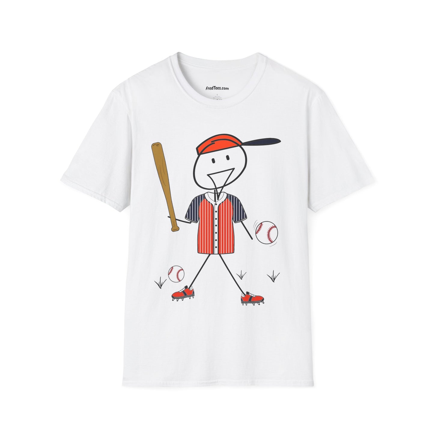 FRED is ready to PLAY BALL! His forever motto - HAVE FUN, PLAY HARD, DON’T QUIT! Orange & Navy Pinstripe