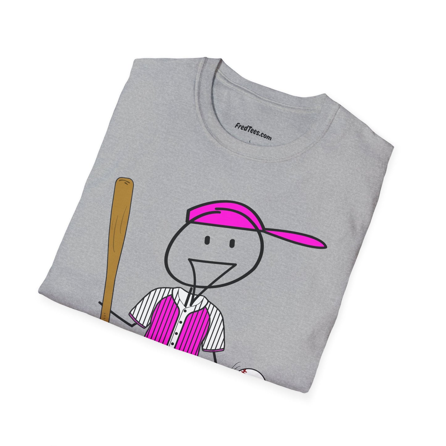 FRED is ready to PLAY BALL! His forever motto - HAVE FUN, PLAY HARD, DON’T QUIT! Hot Pink Pinstripe