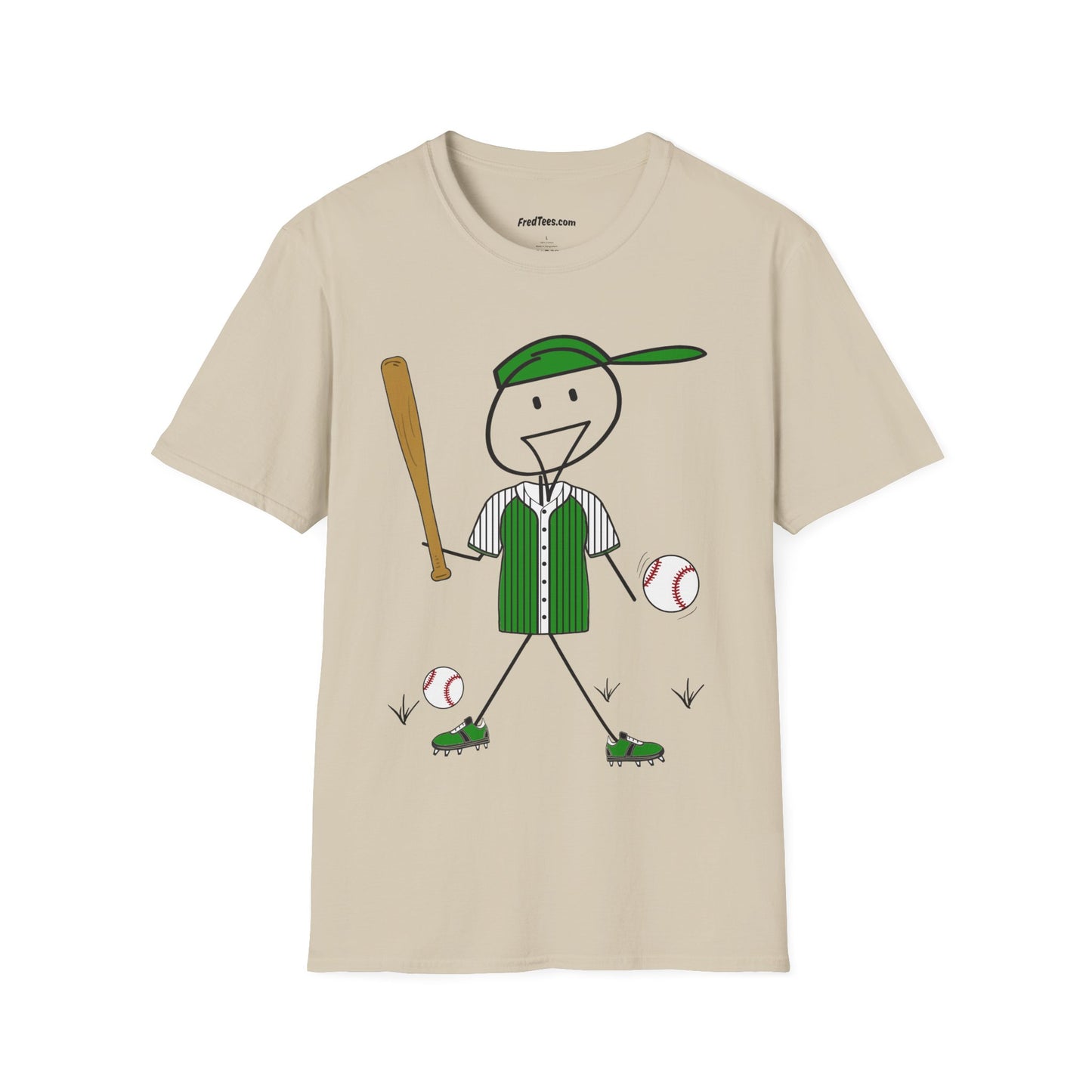 FRED is ready to PLAY BALL! His forever motto - HAVE FUN, PLAY HARD, DON’T QUIT! Green Pinstripe