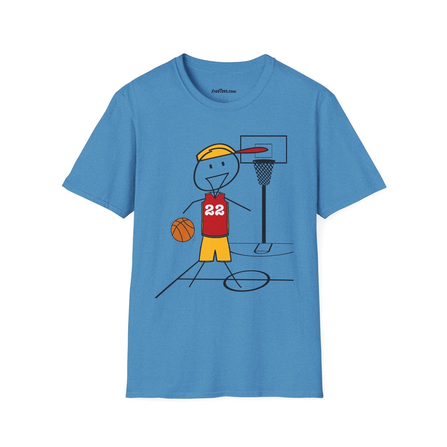 FRED is ready for the court! His forever motto - HAVE FUN, PLAY HARD, DON’T QUIT! Red & Yellow