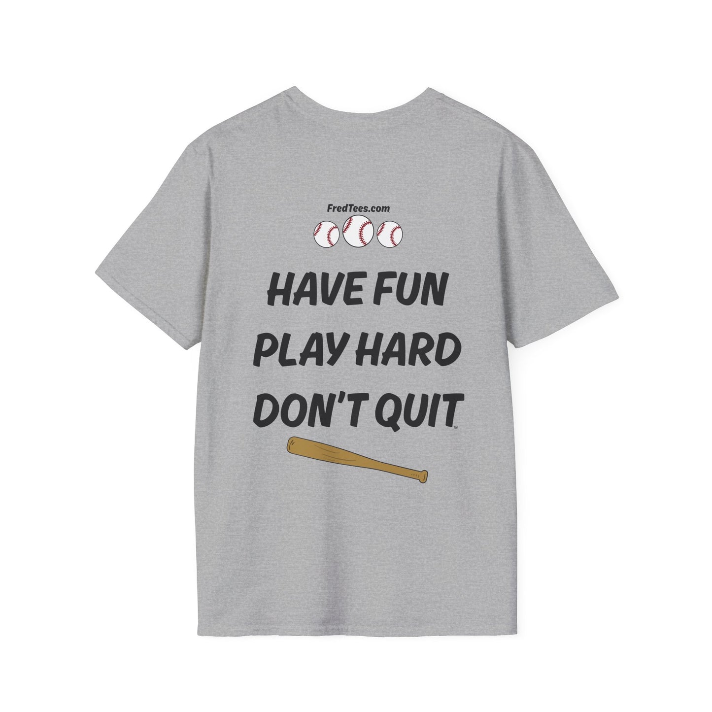 FRED is ready to PLAY BALL! His forever motto - HAVE FUN, PLAY HARD, DON’T QUIT! Red Pinstripe