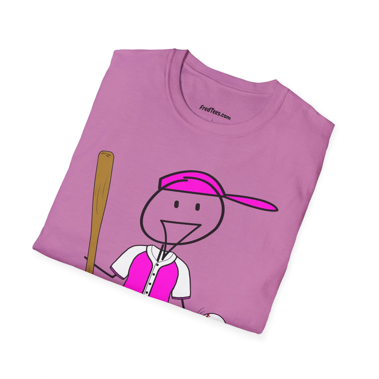 FRED is ready to PLAY BALL! His forever motto - HAVE FUN, PLAY HARD, DON’T QUIT! Hot Pink