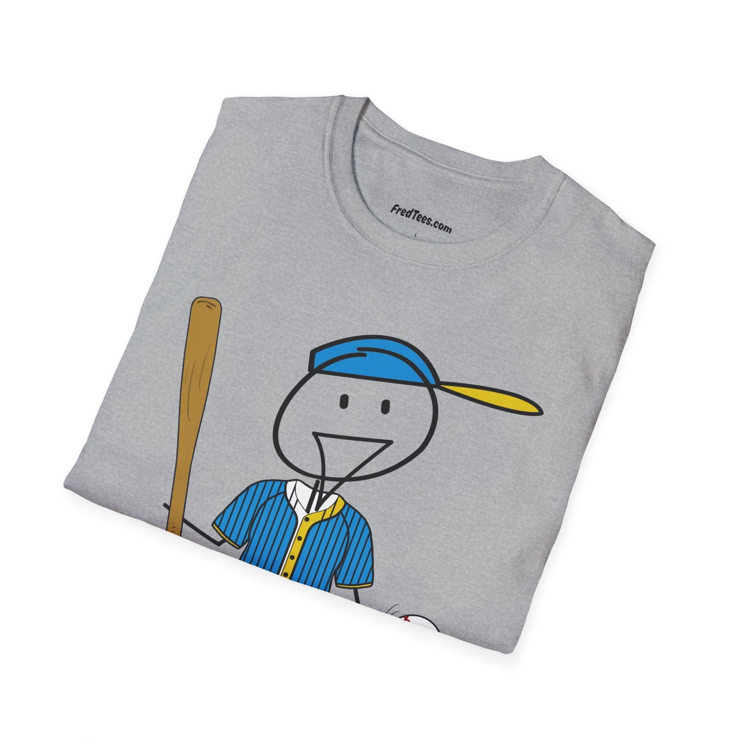 FRED is ready to PLAY BALL! His forever motto - HAVE FUN, PLAY HARD, DON’T QUIT! Aqua & Yellow Pinstripe