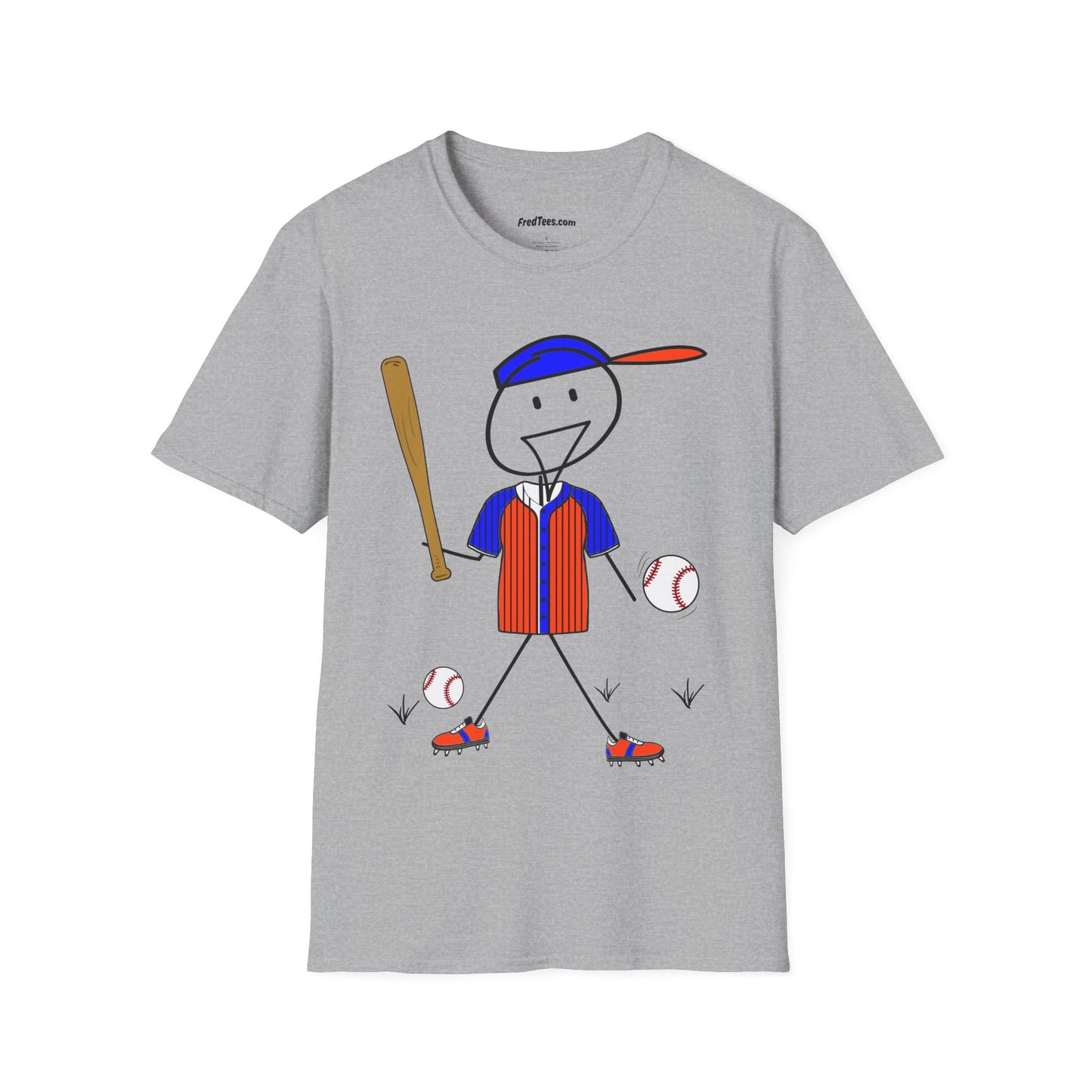 FRED is ready to PLAY BALL! His forever motto - HAVE FUN, PLAY HARD, DON’T QUIT! Orange & Royal Pinstripe