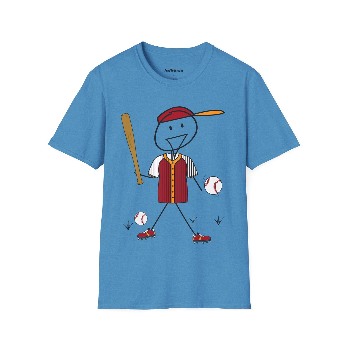 FRED is ready to PLAY BALL! His forever motto - HAVE FUN, PLAY HARD, DON’T QUIT! Red and gold pinstripe