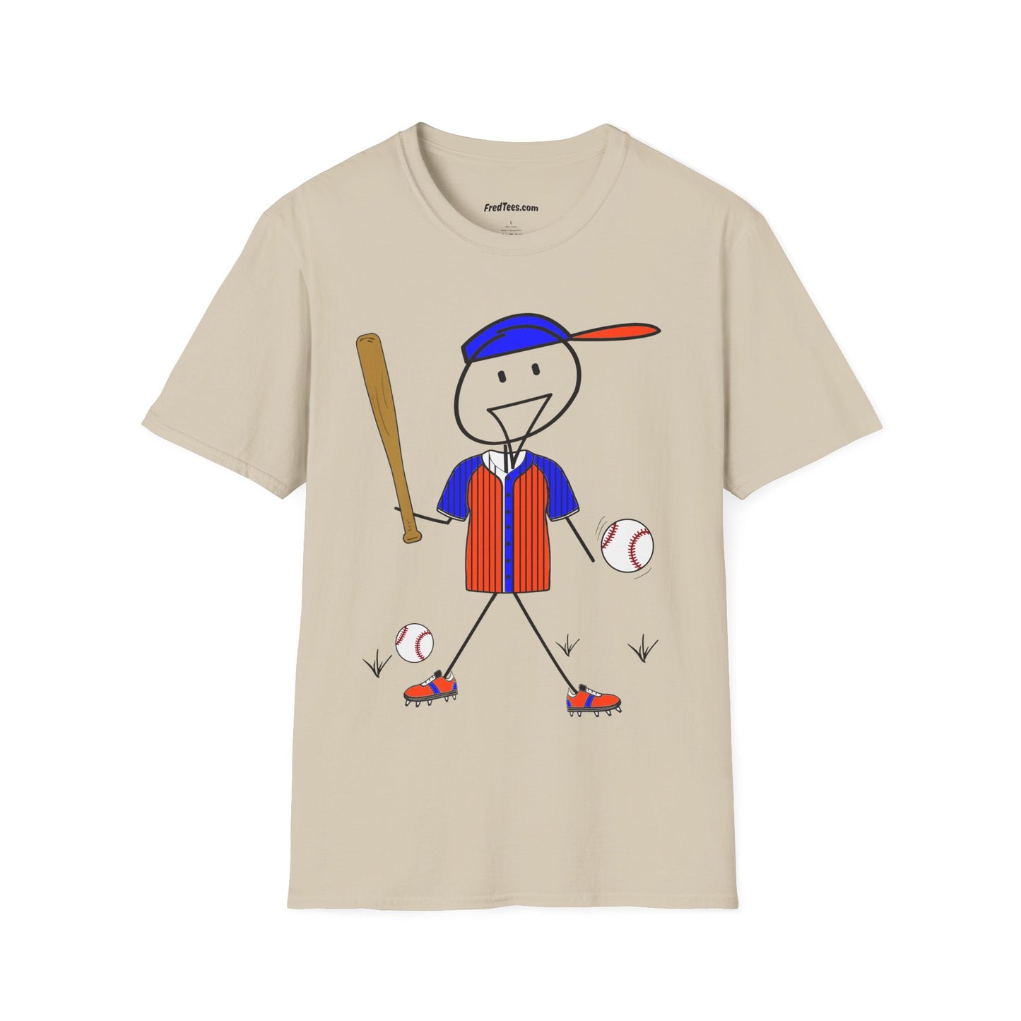 FRED is ready to PLAY BALL! His forever motto - HAVE FUN, PLAY HARD, DON’T QUIT! Orange & Royal Pinstripe