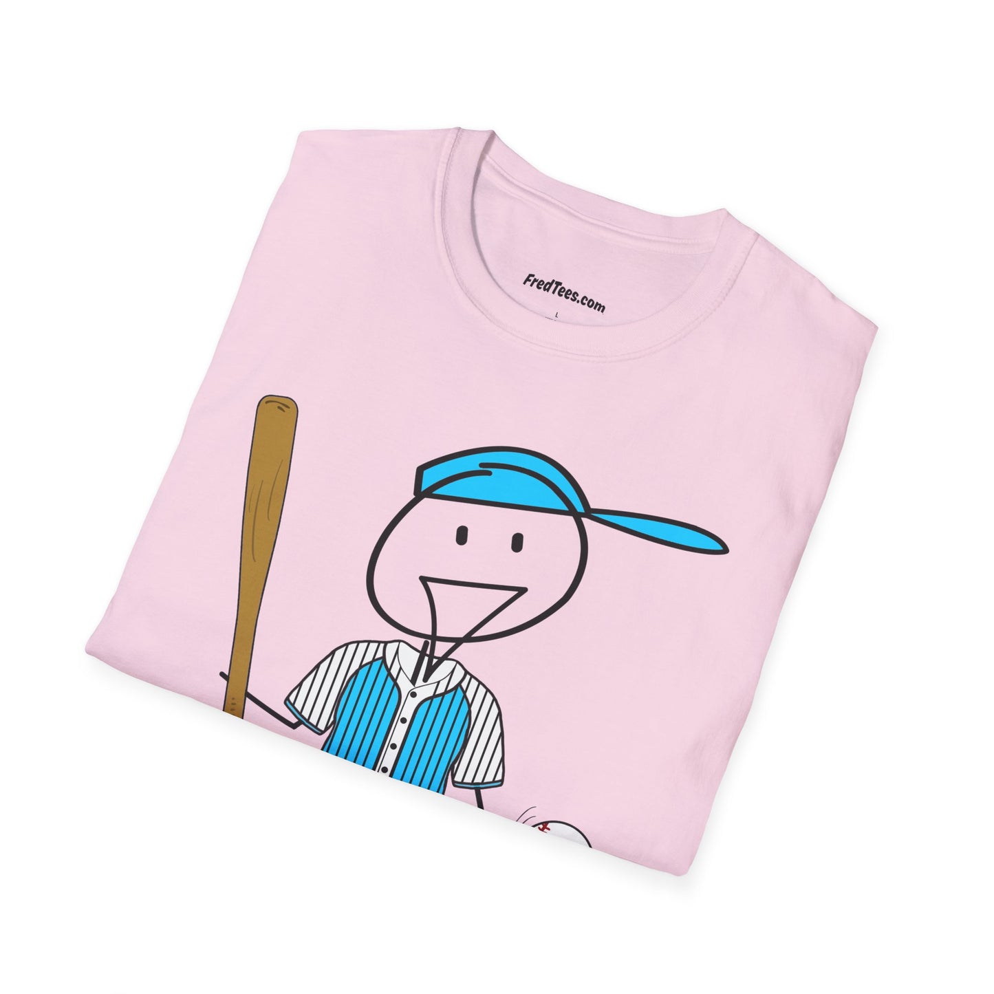 FRED is ready to PLAY BALL! His forever motto - HAVE FUN, PLAY HARD, DON’T QUIT! Sky Blue & Black Pinstripe