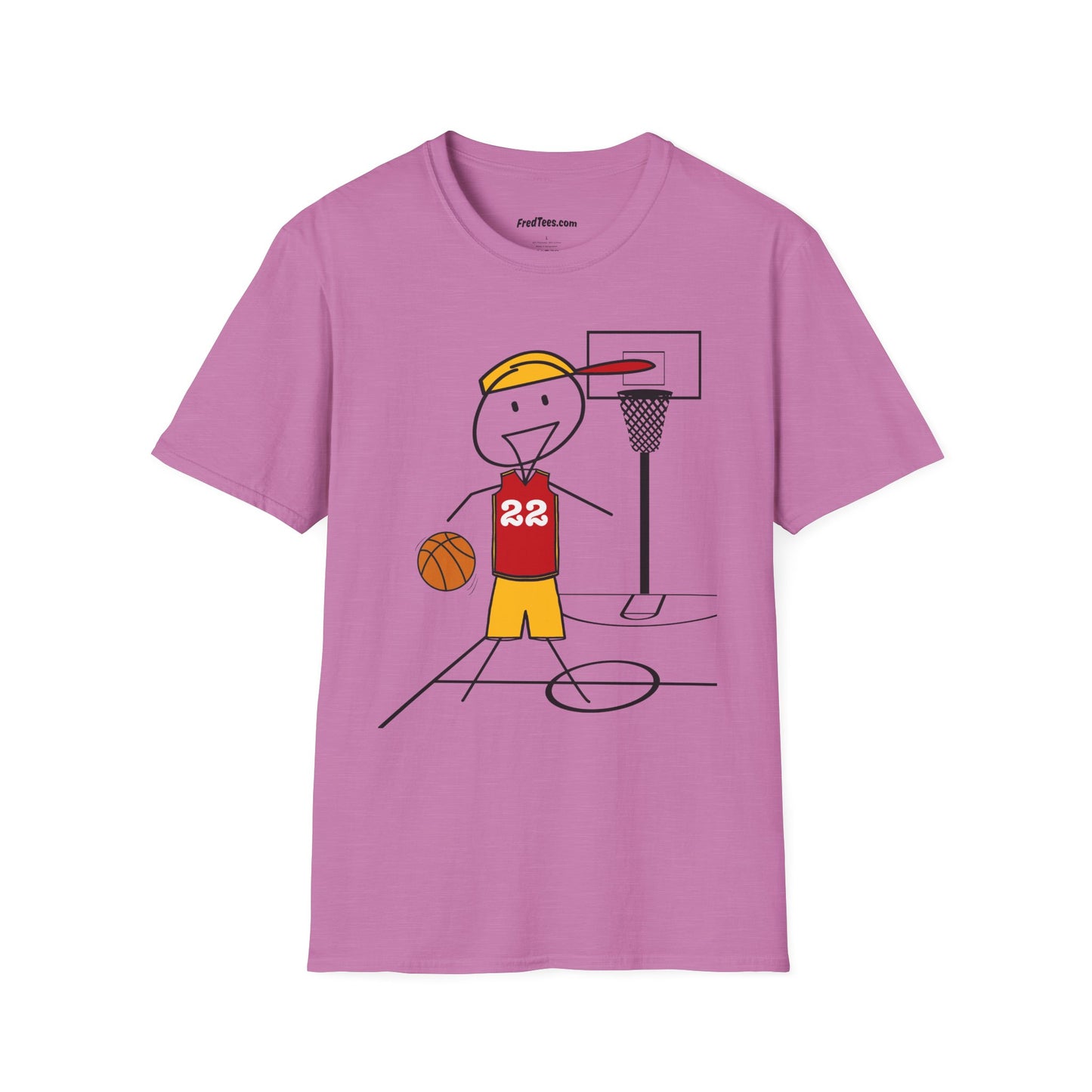 FRED is ready for the court! His forever motto - HAVE FUN, PLAY HARD, DON’T QUIT! Red & Yellow